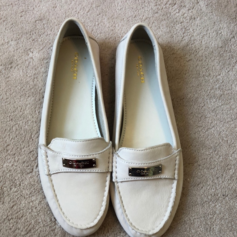 Coach cream suede loafers- NEVER worn!